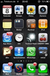 iPhone Homescreen Der Homscreen des iPhones